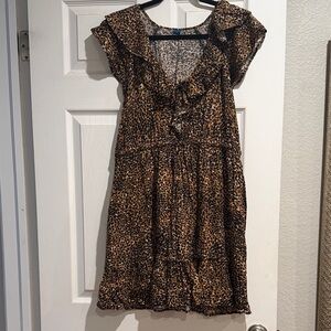 Leopard Print Ruffle Dress